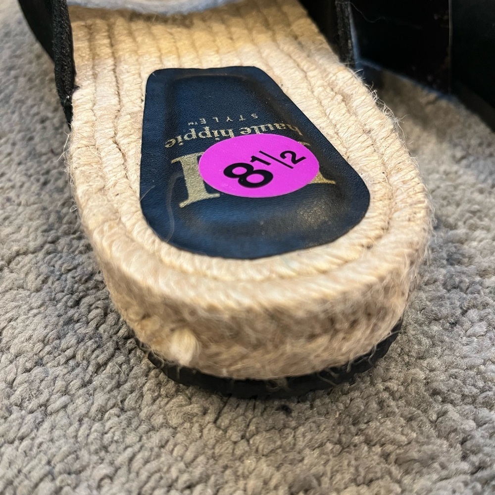 Haute Hippie Black Sandals with Gold Buckles NWT - Picture 8 of 13